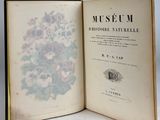 an open book with a picture of flowers on it
