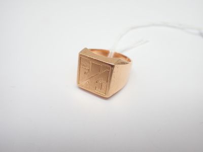 Chevaliere en or personnalisée JF, poids 25,4 gr, TDD 59 - Photo 1