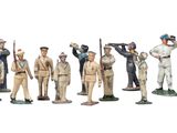 de nombreuses figurines représentant des hommes en uniforme militaire