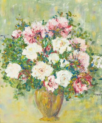 Nael HANNA (né en 1959) "Fleurs dans un vase" Huile sur toil…