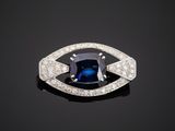 a sapphire and diamond broochle