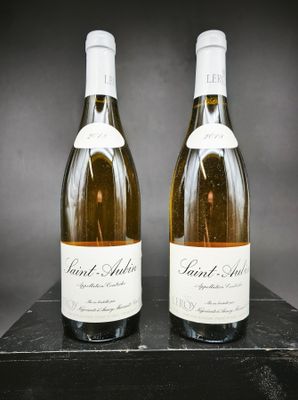 deux bouteilles de vin blanc posées sur une table noire