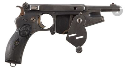 an old gun on a white background with a clipping for the trigger