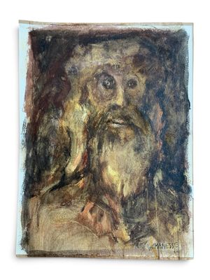 a painting of a man with a beard and a hat