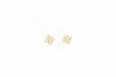 une paire de boucles d'oreilles en diamant sur fond blanc