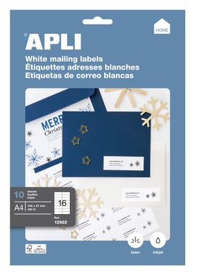 a package of white and blue christmas cards with stars on them