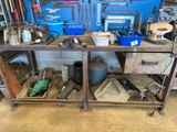 a workbench with tools on it in a garage