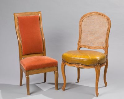 pair of louis xvi style cane back side chairs