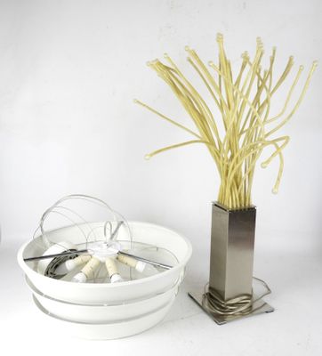 BRILLIANT : Plafonnier circulaire en métal laqué blanc à 6 l…