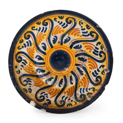 Assiette EN Majolique Polychrome, Four DE Faenza, Xvii-Xviii…