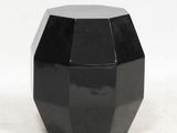 an image of a black hexagonal table on a white background