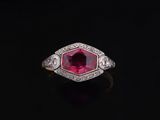 bague art déco en rubis et diamants