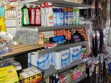 many items on the shelves in the store