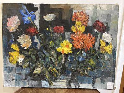 B. Davy HST SBG, Bouquet de fleurs, 55x73