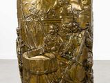 bronze vase with a scene of a battle between two men
