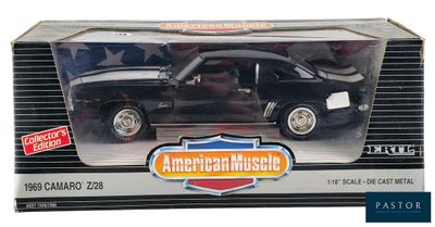 toy car in a box with a flag on the back