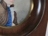 a picture of a painting of a man with a blue tie