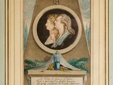 an old picture of a woman and a child in a picture frame