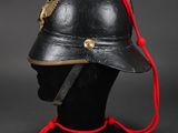 a close up of a helmet on a mannequin head