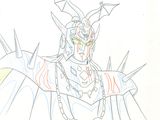 un dessin représentant un homme avec un dragon sur la poitrine