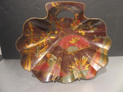 a decorative plate on display on a table