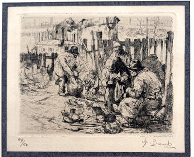 an image of a drawing of a group of men sitting on the ground