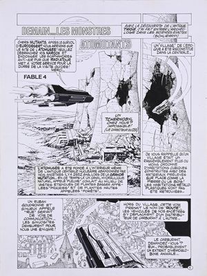 a black and white image of a page from a comic book