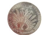 a silver coin with a picture of a bird on it