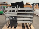a pallet with a bunch of items on it in a warehouse