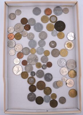 a picture of a picture of some coins in a box