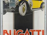 a picture of a bugatti advertisement on the wall