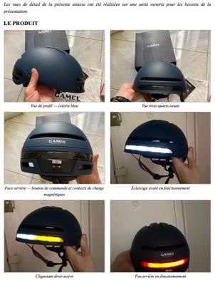 une photo d'une personne tenant un casque sur lequel sont fixées différentes lumières