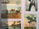 an open book with pictures of people and animals on it