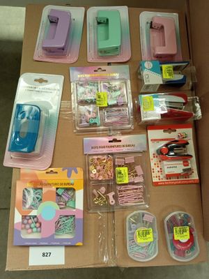 lot de 200 sets pour bureau : agrafeuses, trombonnes, pinces…