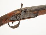 a close up of a rifle on a white background with a white background