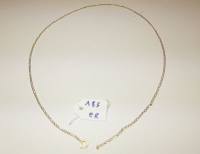 necklace and earring set with blue glass beads on a gold chain