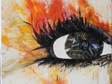 painting of a close up of an eye on a canvas
