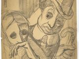 dessin représentant un dessin d'un homme et d'une femme portant un chapeau