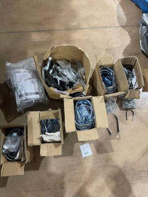 many boxes of wires and wires on the floor