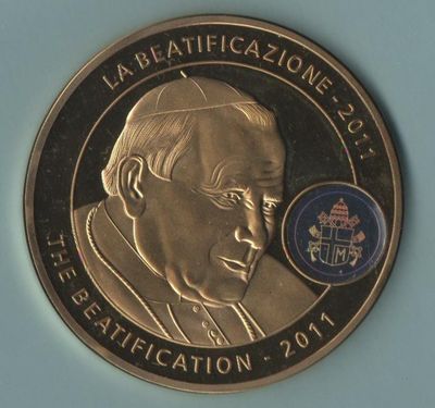 Jean Paul II-2011 la béatification grande médaille dorée à l…