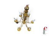 an image of a gold chandelier with five lights on a white background