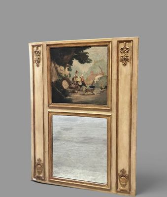 an image of a picture of a mirror with a painting on it