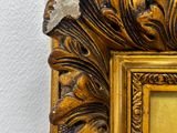 a picture of a picture of a gold frame on a wall