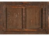 an old wooden window with two open doors on a white background
