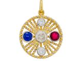 une photo d'un pendentif en or et diamants
