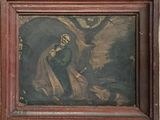 painting of a man in a cloak and a woman in a cloak