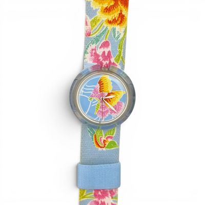 an image of a close up of a watch on a white surface