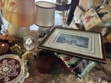 a picture of a table with a picture and a picture on it