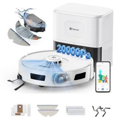 une image d'un aspirateur robotisé avec une télécommande