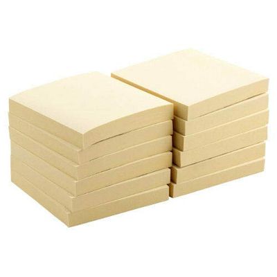 Lot de 12 - Blocs de notes adhésives - Jaune pastel - Format…